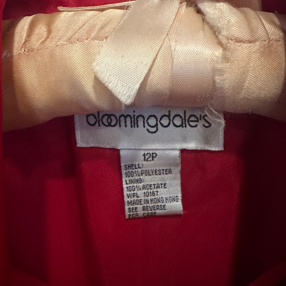 Bloomingdale's Vibrant Red Cocktail Dress with matching Blazer - Size 12P - Picture 12 of 13